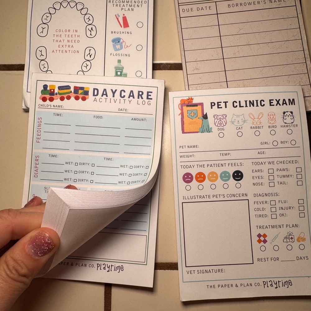 Paper & Plan Co NEW playtime pads
